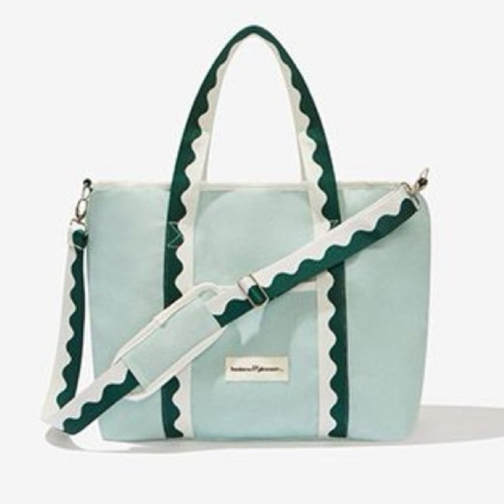 Business and Pleasure holiday cooler tote bag- rivie green